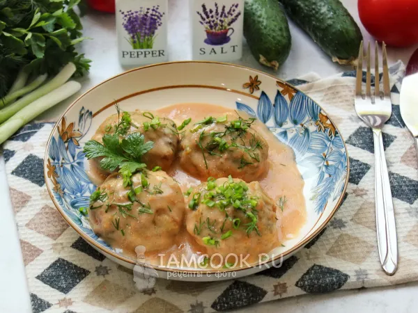 Фото блюда: Биточки с грибами в духовке