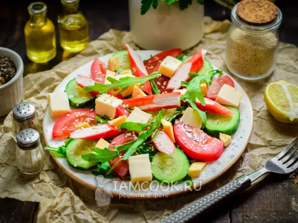 Фото блюда: Салат с рукколой и крабовыми палочками