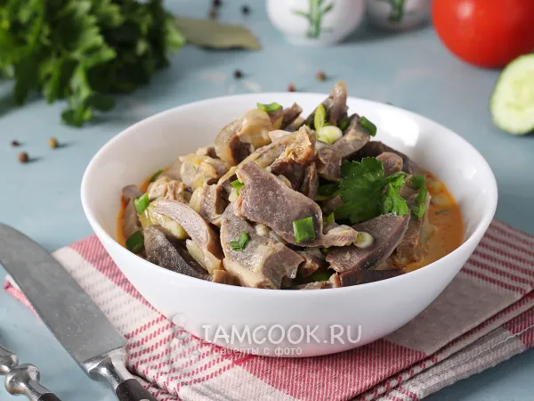 Фото блюда: Желудки индейки со сметаной