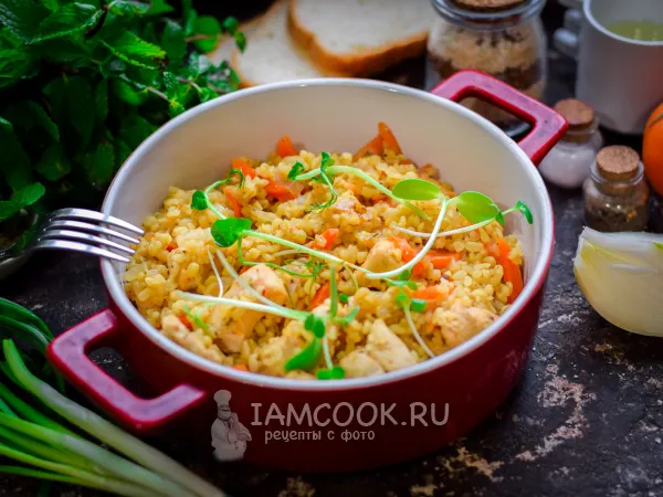 Фото блюда: Булгур с курицей в духовке