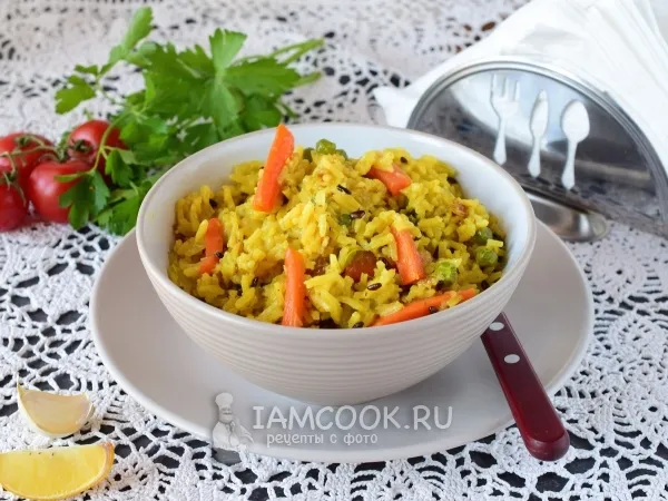 Фото блюда: Постный плов с овощами