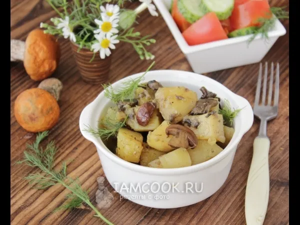 Фото блюда: Жаркое с грибами и картошкой