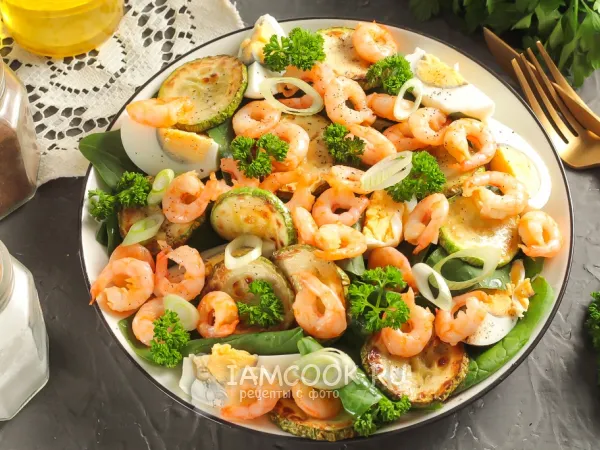 Фото блюда: Салат с креветками и кабачками