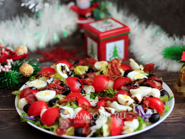 Фото блюда: Салат «Венок» с беконом