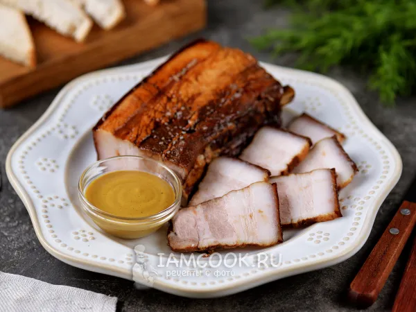 Фото блюда: Сало в соевом соусе (вареное)