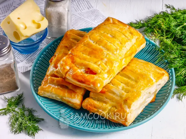 Фото блюда: Слойки с беконом и сыром