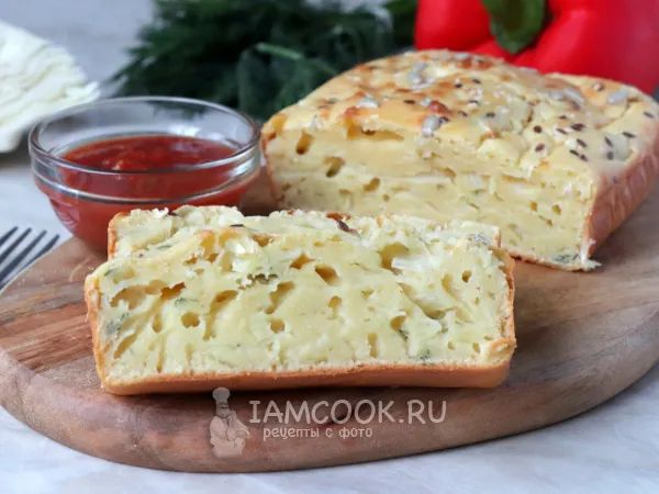 Фото блюда: Заливной пирог с капустой на молоке