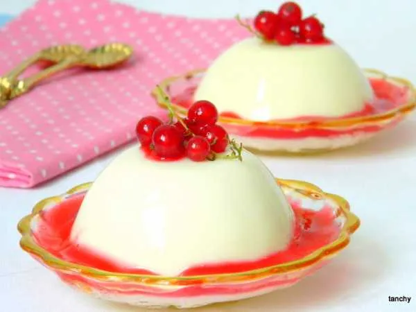 Фото блюда: Панна котта с красной смородиной