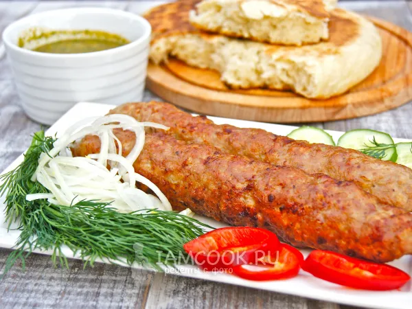 Фото блюда: Люля-кебаб из свинины на мангале