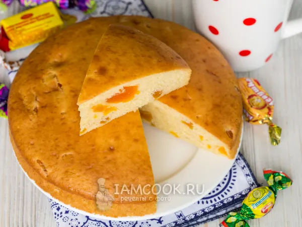 Фото блюда: Пирог на кефире с курагой