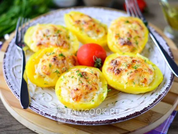 Фото блюда: Картофельные лодочки с фаршем в духовке