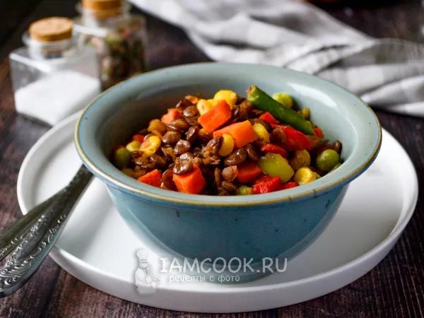 Фото блюда: Чечевица с замороженными овощами