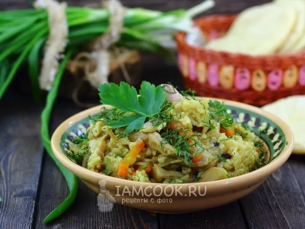 Фото блюда: Плов с грибами в мультиварке