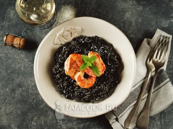 Фото блюда: Ризотто с чернилами каракатицы