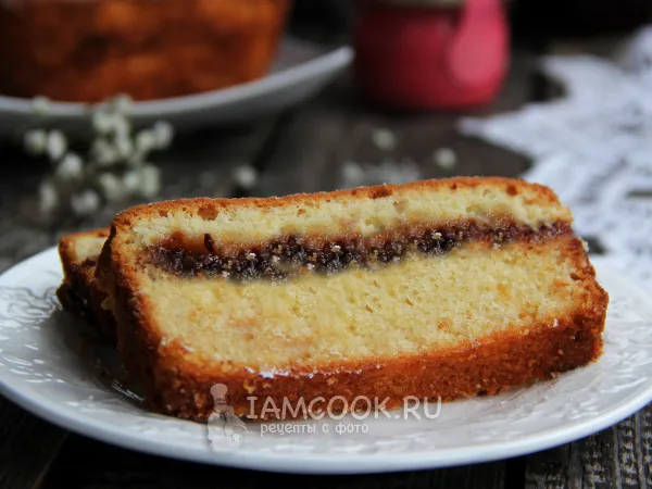 Фото блюда: Заливной пирог с вареньем на молоке