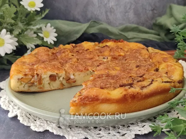 Фото блюда: Заливной пирог с лисичками