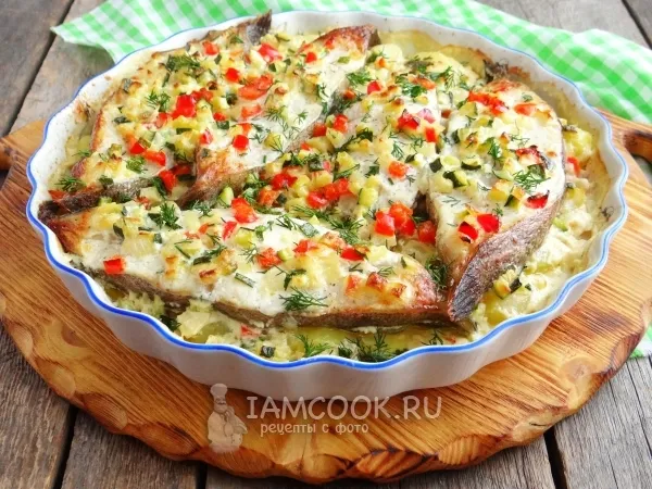 Фото блюда: Палтус с картошкой в духовке