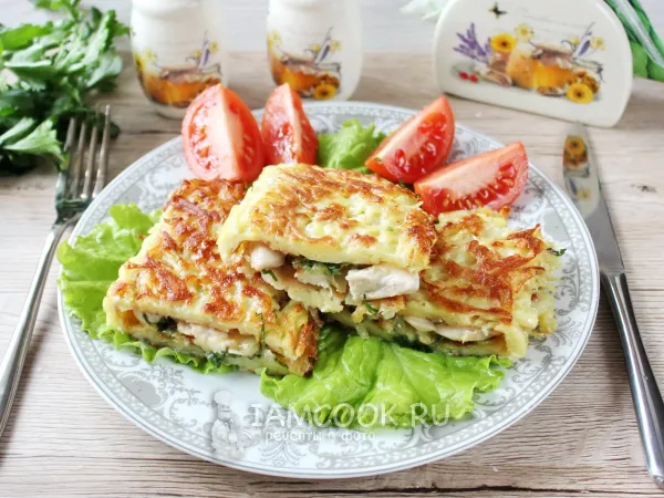 Фото блюда: Картофельные блины-драники с курицей