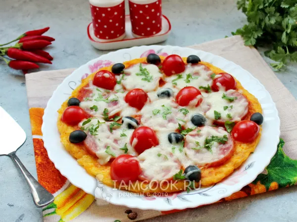 Фото блюда: Пицца из тыквы на сковороде