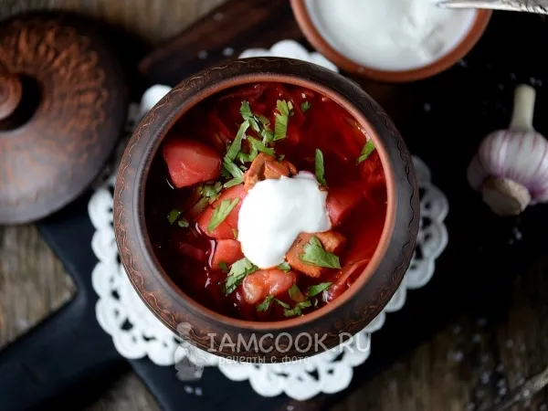 Фото блюда: Борщ с курицей (классический рецепт)