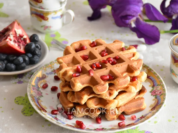 Фото блюда: Бельгийские вафли с творогом