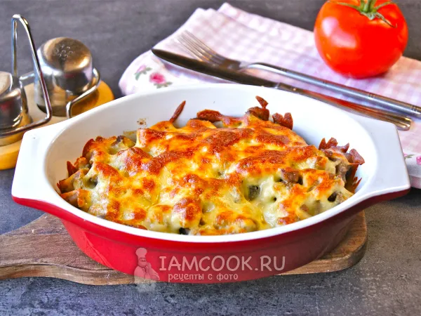 Фото блюда: Жульен со свининой и грибами