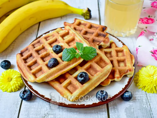 Фото блюда: Венские вафли с бананом в мультипекаре