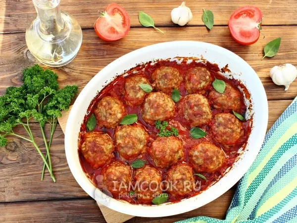Фото блюда: Тефтели в томатном соусе в духовке