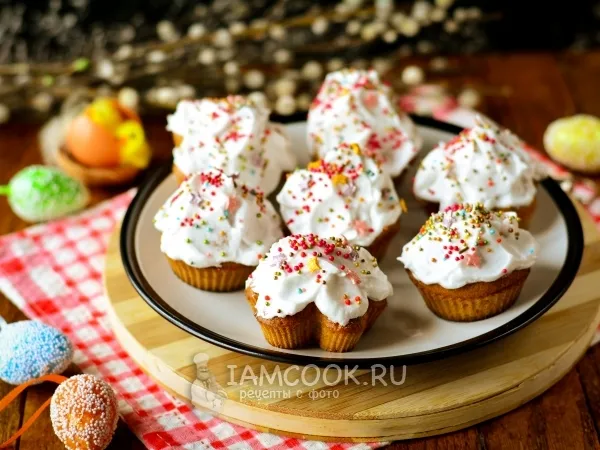 Фото блюда: Пасхальные кексы на сметане