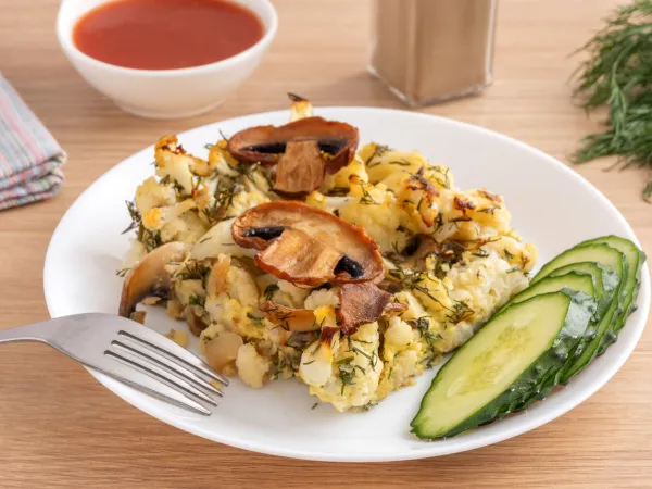 Фото блюда: Запеканка из цветной капусты с грибами