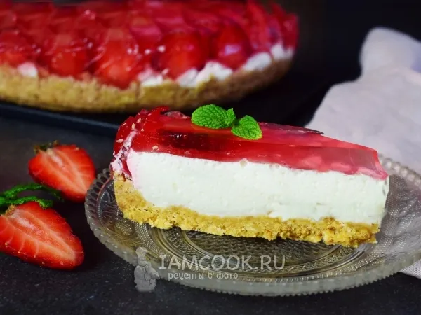 Фото блюда: Клубничный торт без выпечки