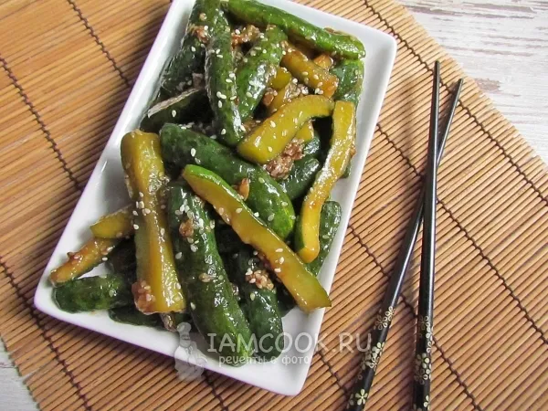 Фото блюда: Закуска из жареных огурцов по-корейски