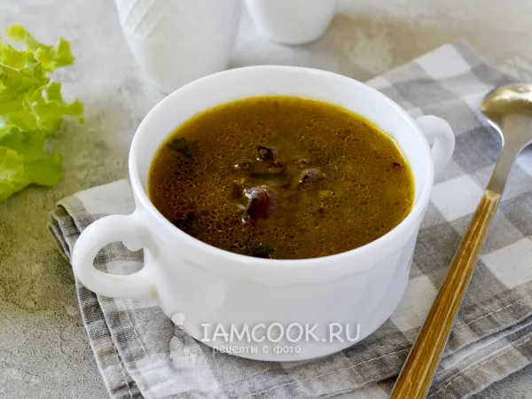 Фото блюда: Суп с куриной печенью и гречкой