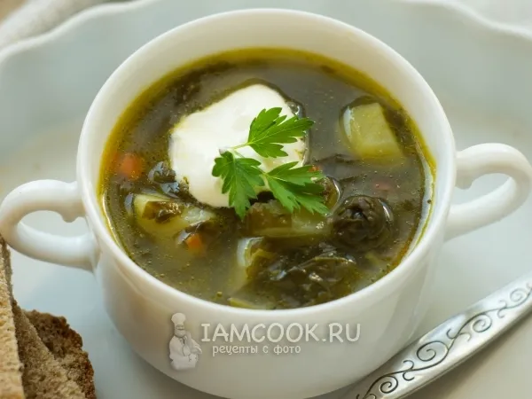 Фото блюда: Зелёный борщ без мяса