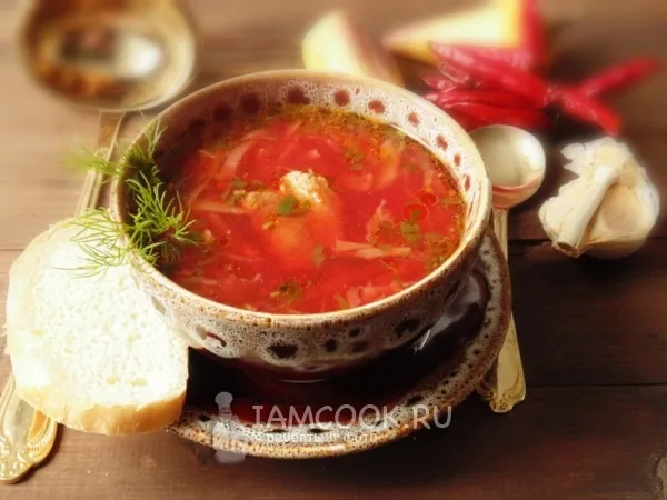 Фото блюда: Борщ на бульоне из свиных ребрышек