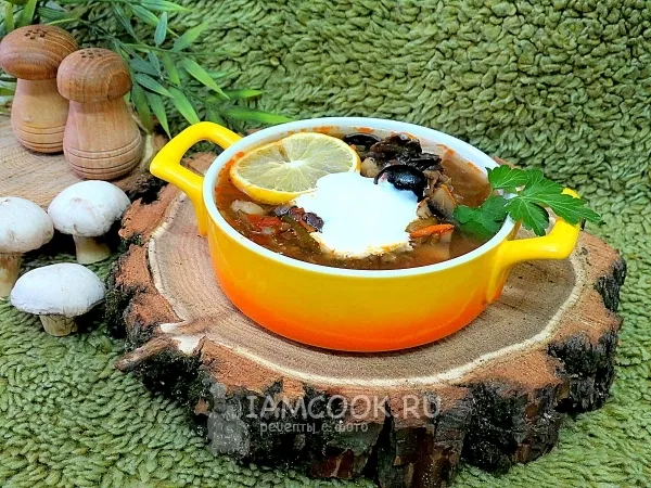 Фото блюда: Солянка грибная с огурцами