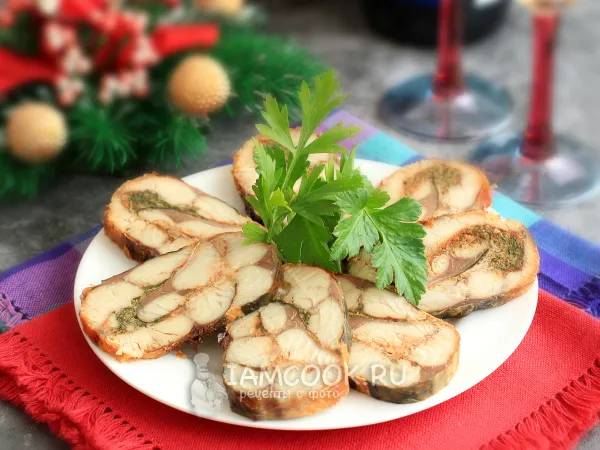 Фото блюда: Рулет из филе скумбрии с паприкой в духовке