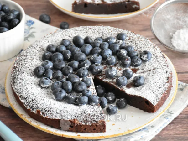 Фото блюда: Шведский шоколадный торт Kladdkaka