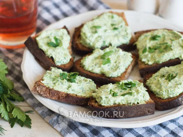 Фото блюда: Намазка из плавленого сыра с зеленью