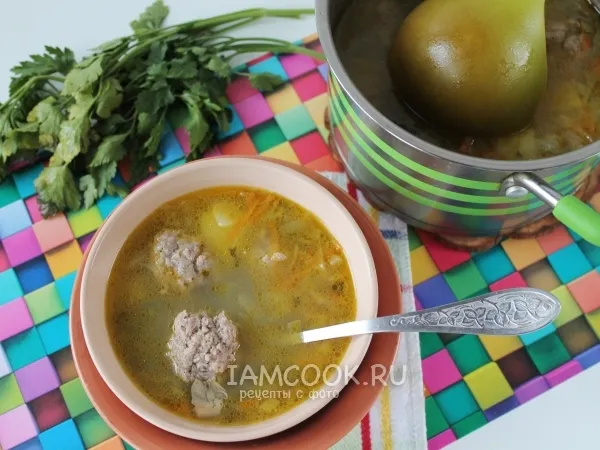 Фото блюда: Рассольник с булгуром и фрикадельками