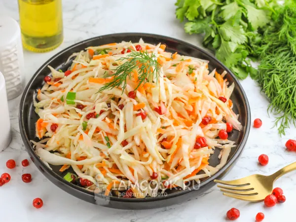 Фото блюда: Салат из капусты с брусникой