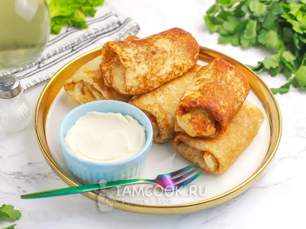 Фото блюда: Замороженные блины в духовке