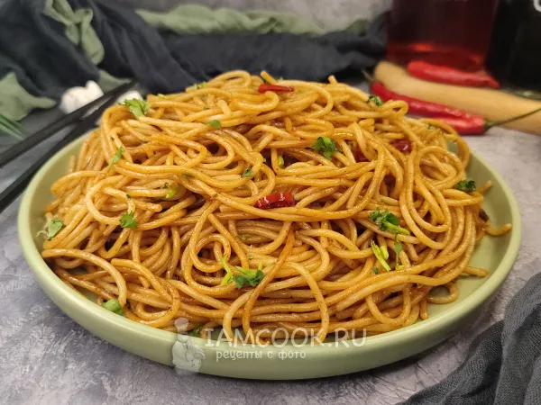 Фото блюда: Спагетти с соевым соусом