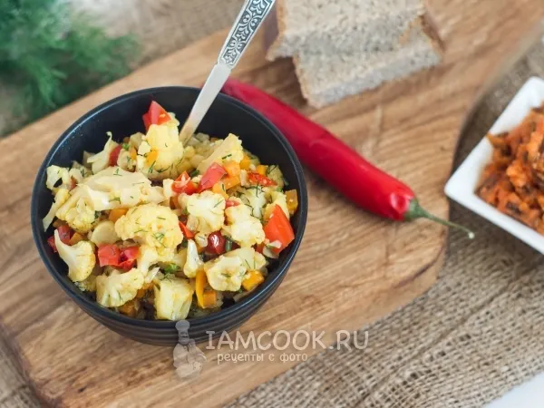 Фото блюда: Цветная капуста с имбирем и болгарским перцем