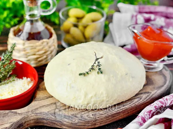 Фото блюда: Тесто для пиццы на кефире в хлебопечке