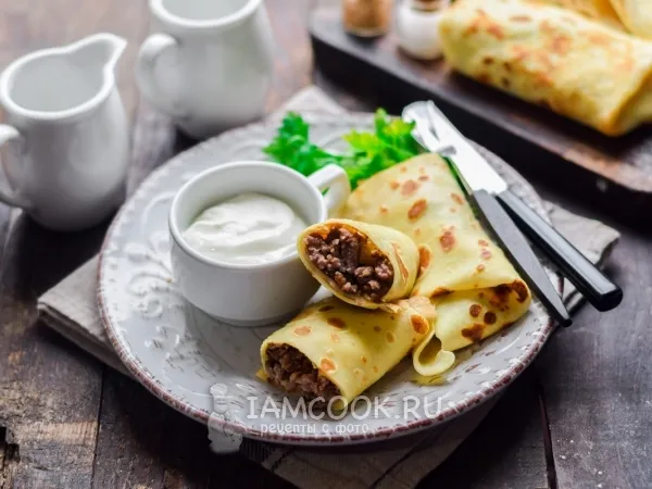 Фото блюда: Блины с говяжьим фаршем