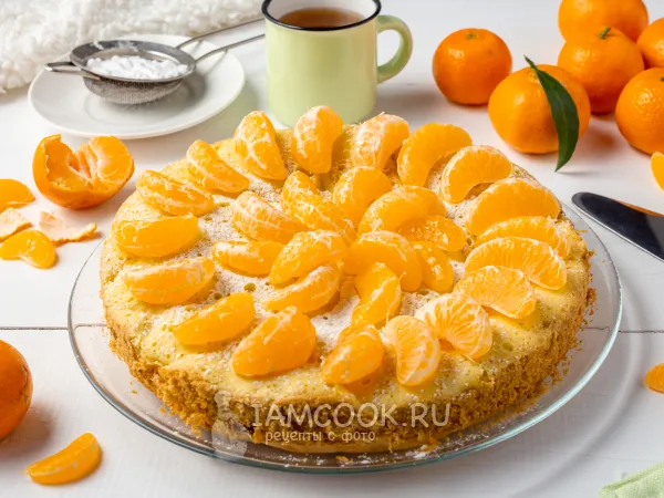 Фото блюда: Шарлотка с мандаринами в мультиварке