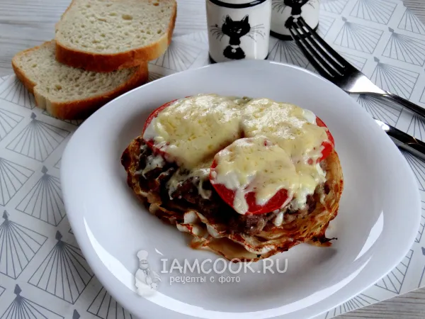 Фото блюда: Стейк из капусты с фаршем