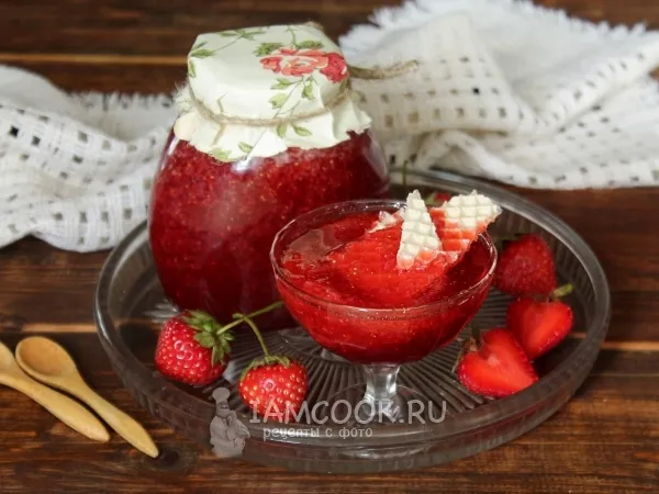 Фото блюда: Клубника с сахаром на зиму (блендером)