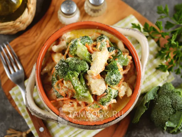 Фото блюда: Индейка с брокколи в сливочном соусе